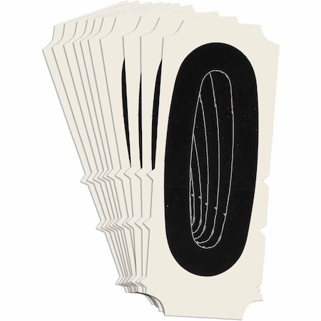 Brady Quik-Align 6450 Series Polyester 2 in Lbl Legend: 0 Black 10pk, 10PK 6450P-0